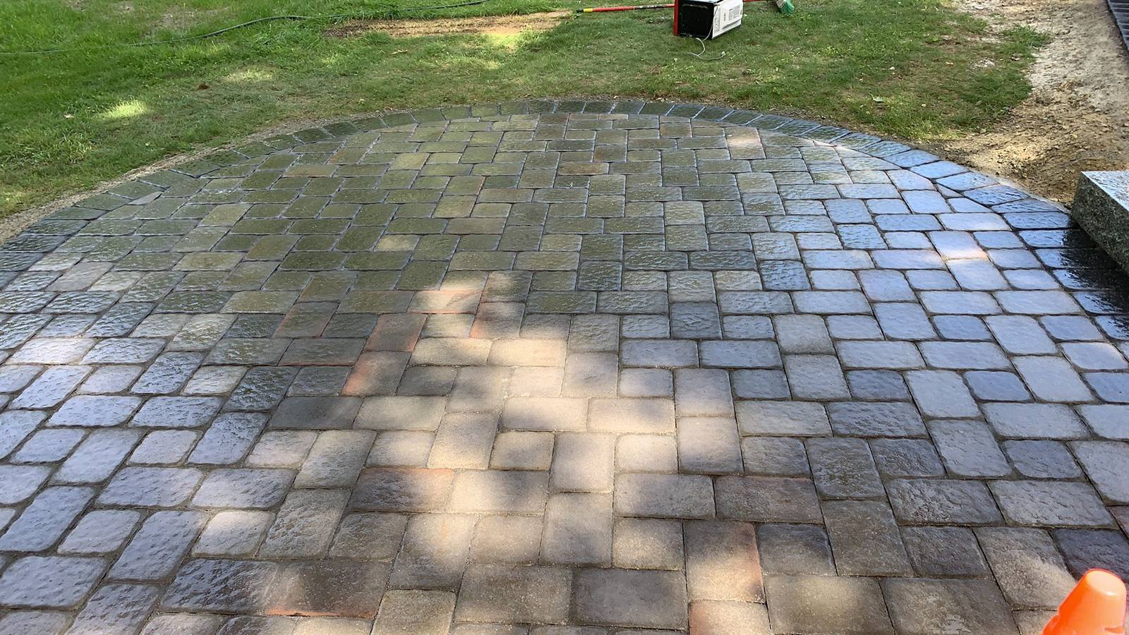 Paver patio and pool deck in Massachusetts